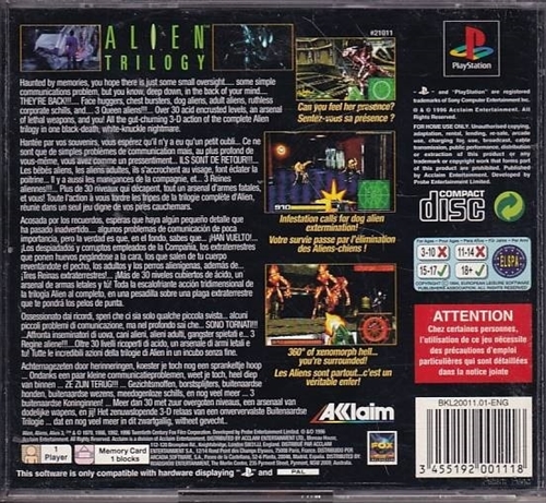 Alien Trilogy - PlayStation 1 (B Grade) (Genbrug)